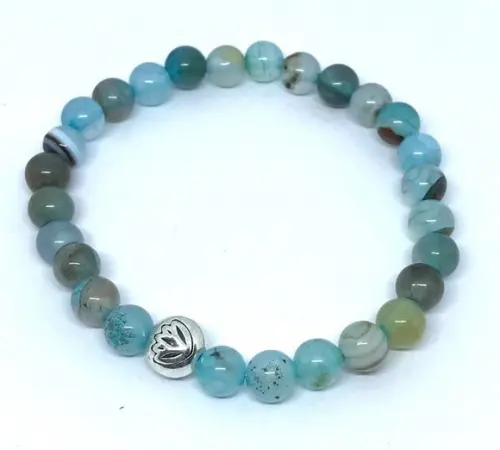 Pulseira Japamala com Agata Azul 27 Contas