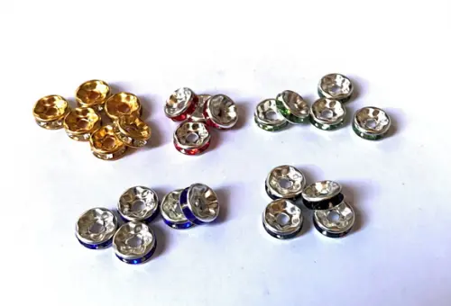 Rondell com Cristal Colorido Kit com 50/ 10 de Cada Cor