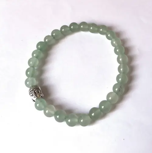 Pulseira Japamala 27 Contas Quartzo Verde e Meru Buda