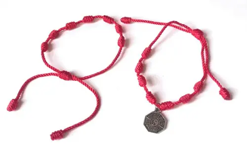 Pulseira Vermelha 7 Nós Kabbalah Sorte e Protecao Kit com 2