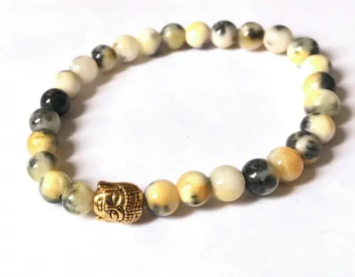 Pulseira Japamala 27 Contas Jade Persa e Meru Buda