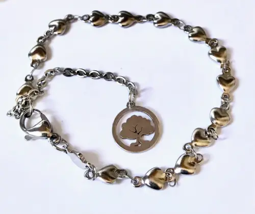 Pulseira Aço Inoxidável com Arvore da Vida em Inox