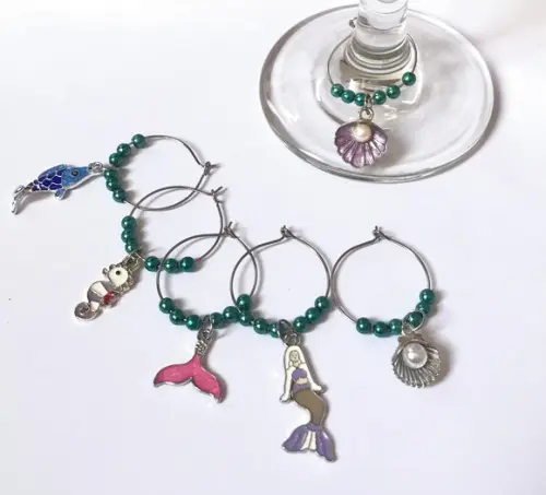 Marcadores de Taça Esmaltado Vida Marinha- com 6 / Mix
