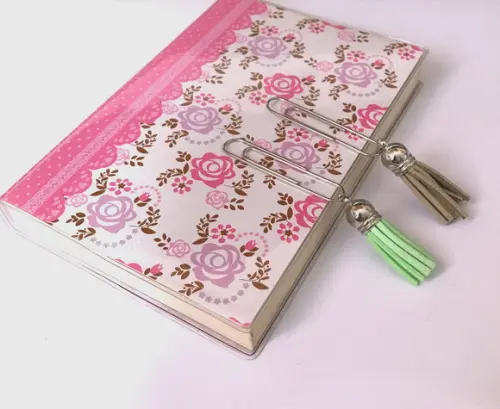 Marcador de Paginas Prateado com Mini Tassel Kit com 2