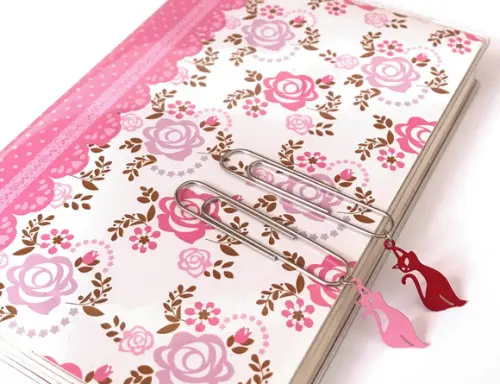 Marcador de Paginas Prateado Gatinhos Coloridos Kit com 2