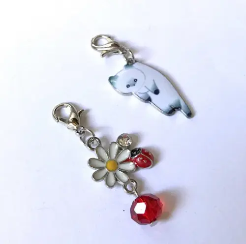 Kit 2 Pingente com Gato para Colar, Pulseira, Tornozeleira