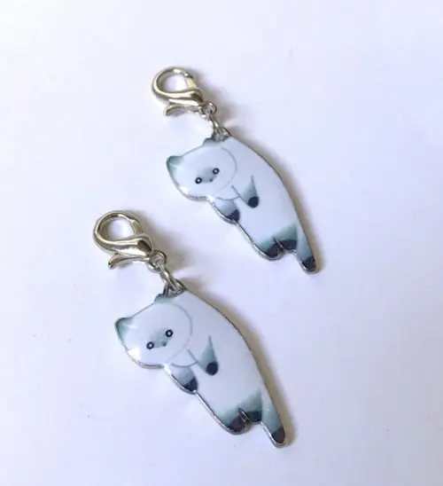 Kit 2 Pingente com Gato para Colar, Pulseira, Tornozeleira