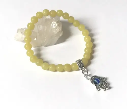 Pulseira Japamala 27 Contas Jade Limão