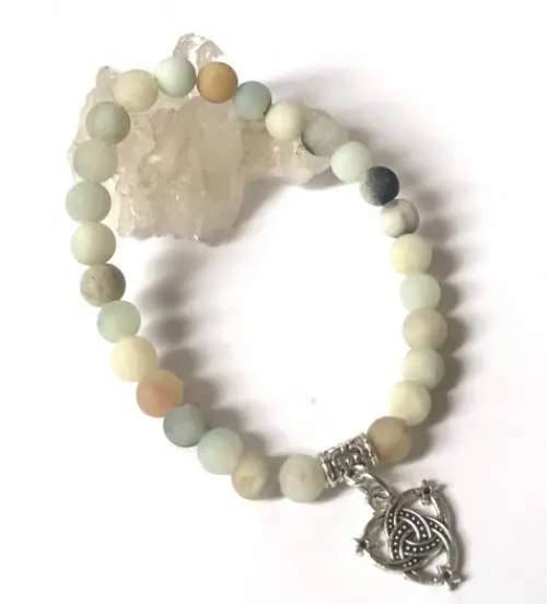 Pulseira Japamala com 27 Contas de Amazonita Fosca