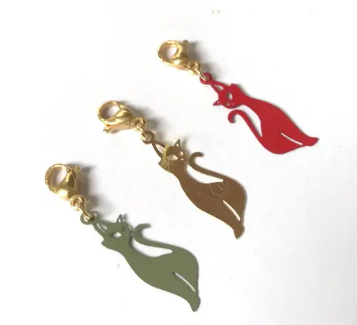 Kit Pingente com Gato para Colar, Pulseira, Tornozeleira