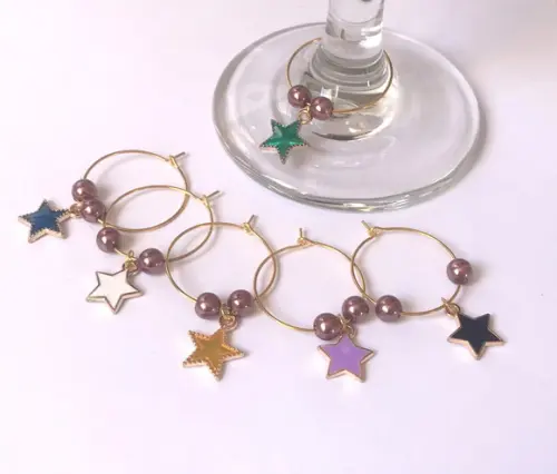 Marcadores de Taça Esmaltado - com 6 / Estrelas
