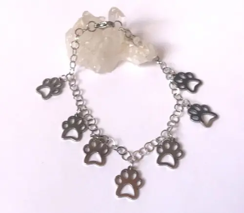 Pulseira Aço Inoxidável com Patinhas - Pet / 7 Patinhas Inox