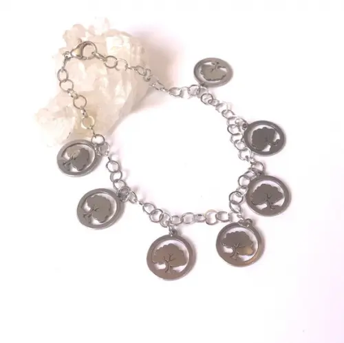 Pulseira Aço Inoxidável com Arvore da Vida