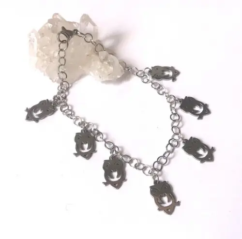 Pulseira Aço Inoxidável com Coruja