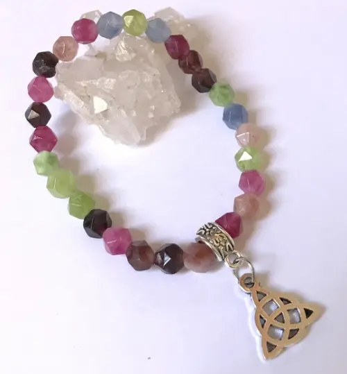 Pulseira Japamala 27 Contas Jade Facetada Mix de Cores