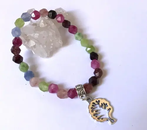 Pulseira Japamala 27 Contas Jade Facetada Mix de Cores