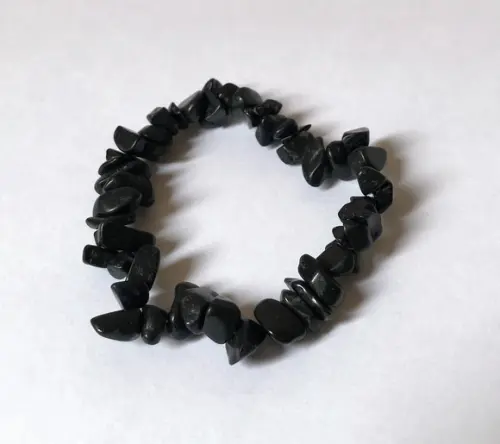 Pulseira Pedra Natural em Cascalhos Onix / Pedra Preta