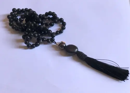 Japamala Colar 108 Contas Açai Preto e Jatobá