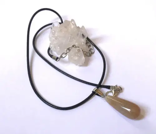 Cordão Colar com Pingente Gota Jaspe