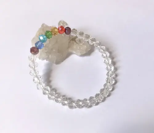 Pulseira Japamala 27 Contas Cristal e 7 Chakras