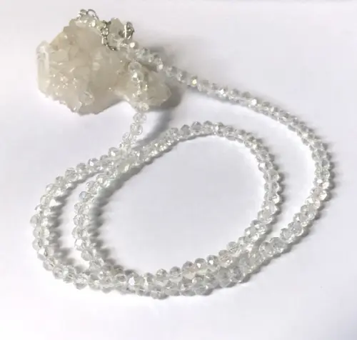 Choker Colar com Cristal Flat Ab 4 mm e Aço Inox