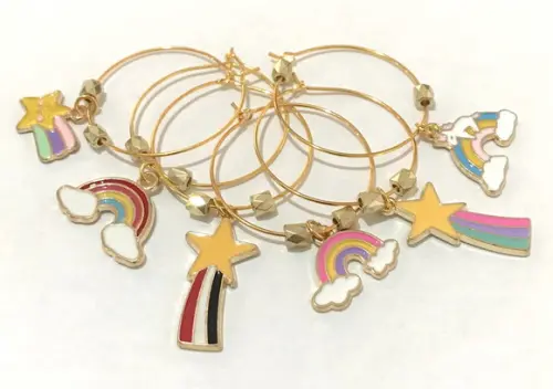 Marcadores de Taça Esmaltado - com 6 / Arco Iris