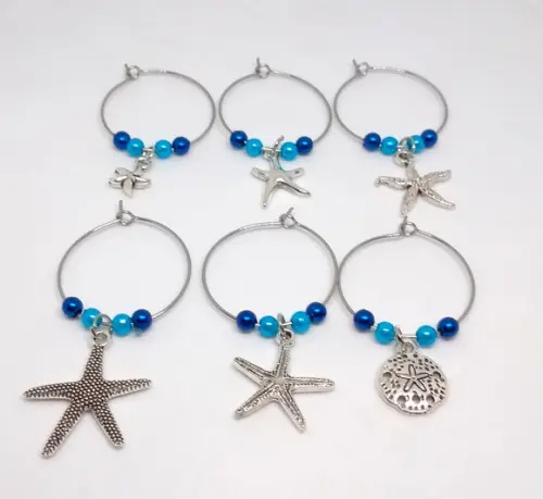 Marcadores de taça Estrelas do mar enfeite com 6
