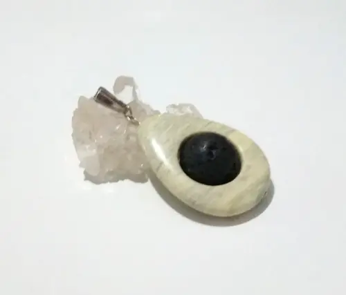 Pingente Ágata e Difusor Aromático Pedra Vulcânica 16.0 mm