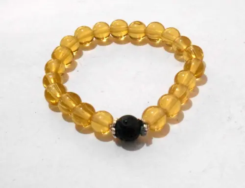 Pulseira Japamala 21 contas cristal e lava vulcãnica