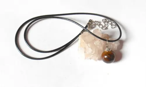 cordão colar com Olho de tigre 14.0 mm
