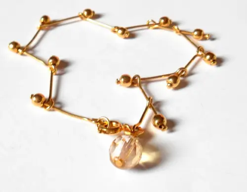 Pulseira folheada a ouro com cristal Theco