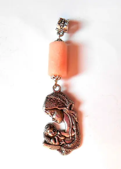 Pingente Jade Rosa e Mãe e Filho (a)