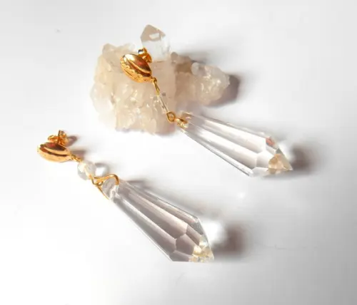 Brinco Folheado a Ouro com Cristal