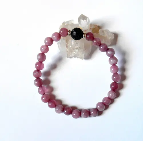 Pulseira Japamala com jade lilás 27 contas