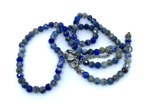 Choker Colar com Sodalitas Facetadas e Aço Inox