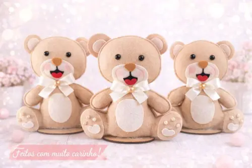 Centro de Mesa Urso de Feltro