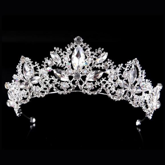 Coroa Tiara Noiva Daminha Debutantes Casamento Prata 012