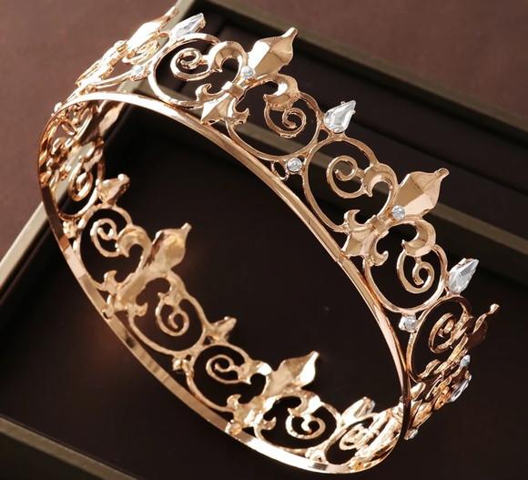 Coroa Masculina Dourada Mister Fantasia Noivo