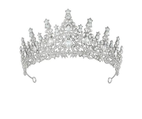 Coroa Tiara Prata Dama Noiva Bale Princesa Miss 15 Anos