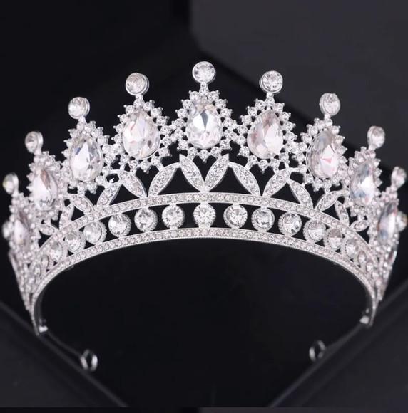 Coroa Noiva Debutante Tiara Strass Porta Coque Prata