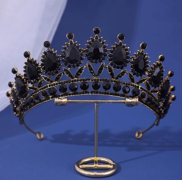Coroa de Cabelo Noiva Casamento Debutante Dourada Preta
