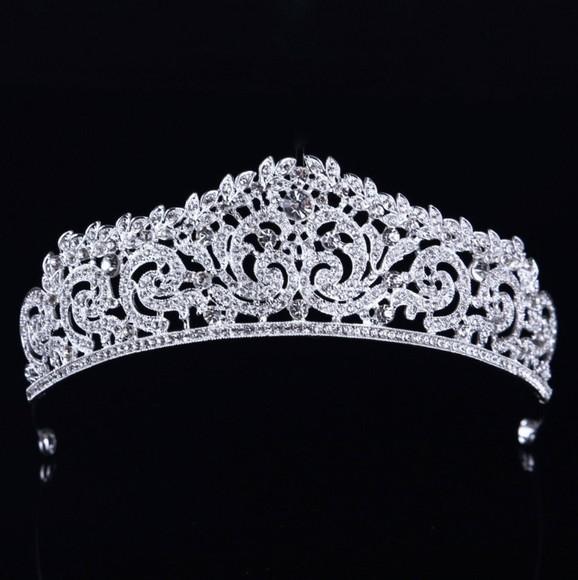 Coroa Tiara Noiva Dourada Prata Strass Debutante + Nf 009