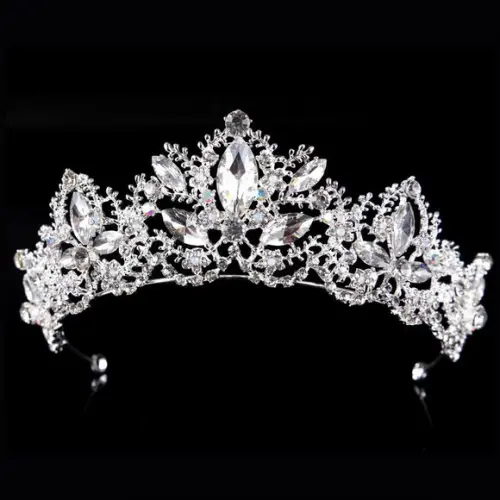 Coroa Tiara Noiva Daminha Debutantes Casamento Prata 012