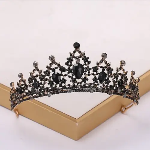 Coroa Tiara Preta Cosplay Noivas Debutantes 15 Anos 057