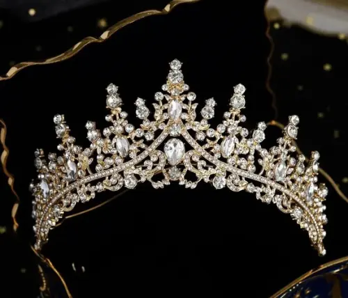 Coroa Tiara Dourado Dama Noiva Bale Princesa Miss 15 Anos