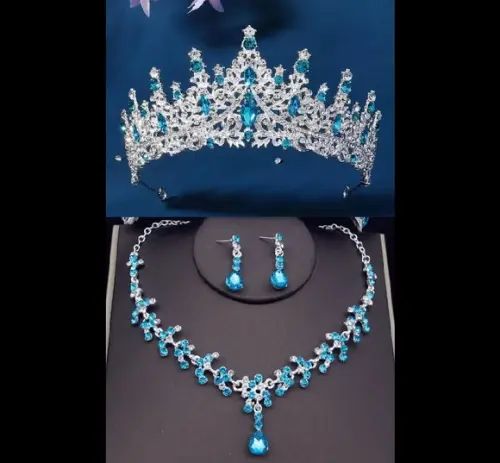 Conjunto Coroa Colar e Brincos Debutante, Festa, 15 Anos Kit