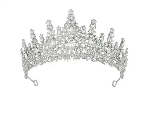 Coroa Tiara Prata Dama Noiva Bale Princesa Miss 15 Anos
