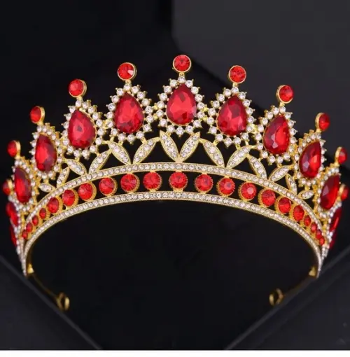 Coroa de Cabelo Noiva Casamento Debutante Dourada Vermelho