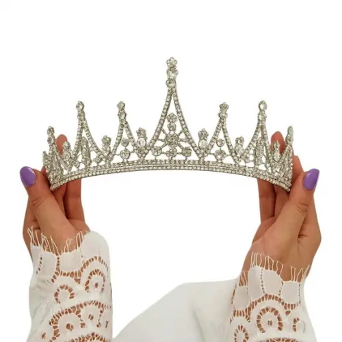 Coroa Tiara Noiva Debutante 15 Anos Princesa Alta Brilhante
