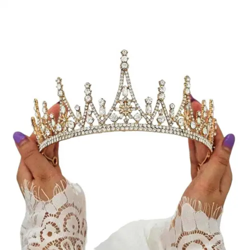 Coroa Tiara Noiva Debutante 15 Anos Princesa Alta Brilhante